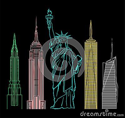 New York buildings Vector Illustration